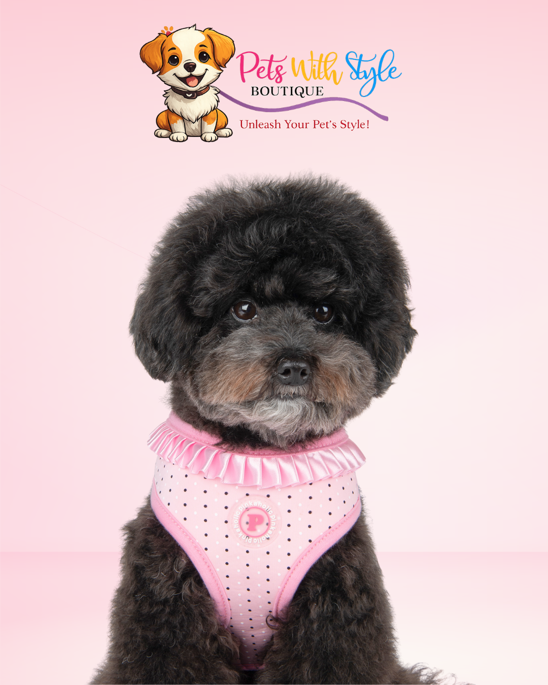 Pinkaholic Mila Ayarlanabilir Göğüs Tasması – Feminen Tasarımlı Köpek Tasması