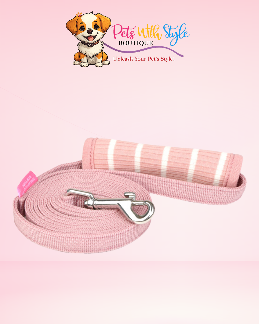 Pinkaholic Cordelia Leash Köpek Gezdirme Kayışı – Kırık Beyaz & Lacivert Klasik Tasma