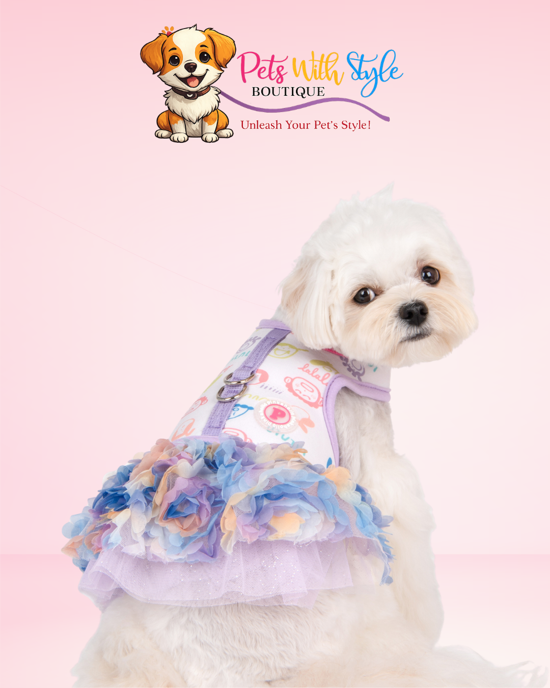 Pinkaholic Berthe Harness D Köpek Elbisesi – Koşum Entegreli Şık Evcil Hayvan Elbisesi