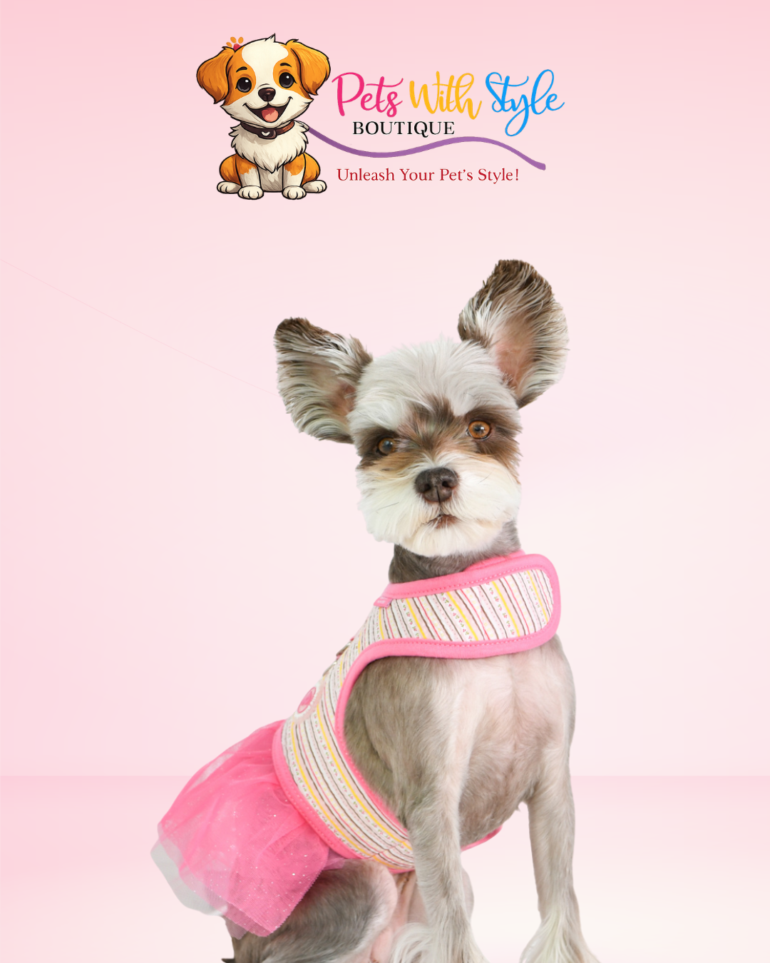 Pinkaholic Joie Flirt Harness Köpek Elbisesi – Koşum Entegreli Neşeli Evcil Hayvan Elbisesi