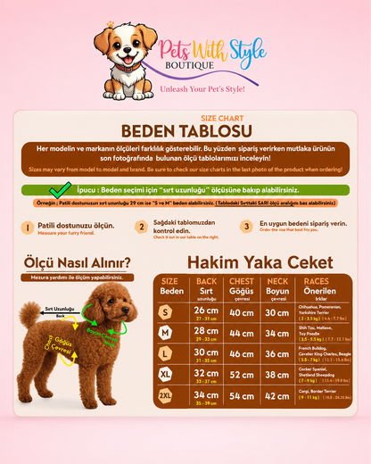 Pembe Hakim Yaka Köpek Sweat Ceket
