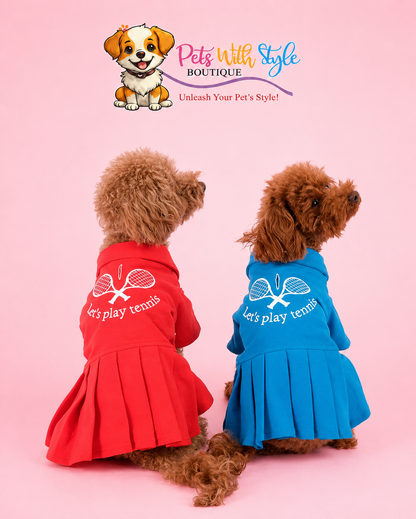 Mavi Tenişçi Köpek Elbise