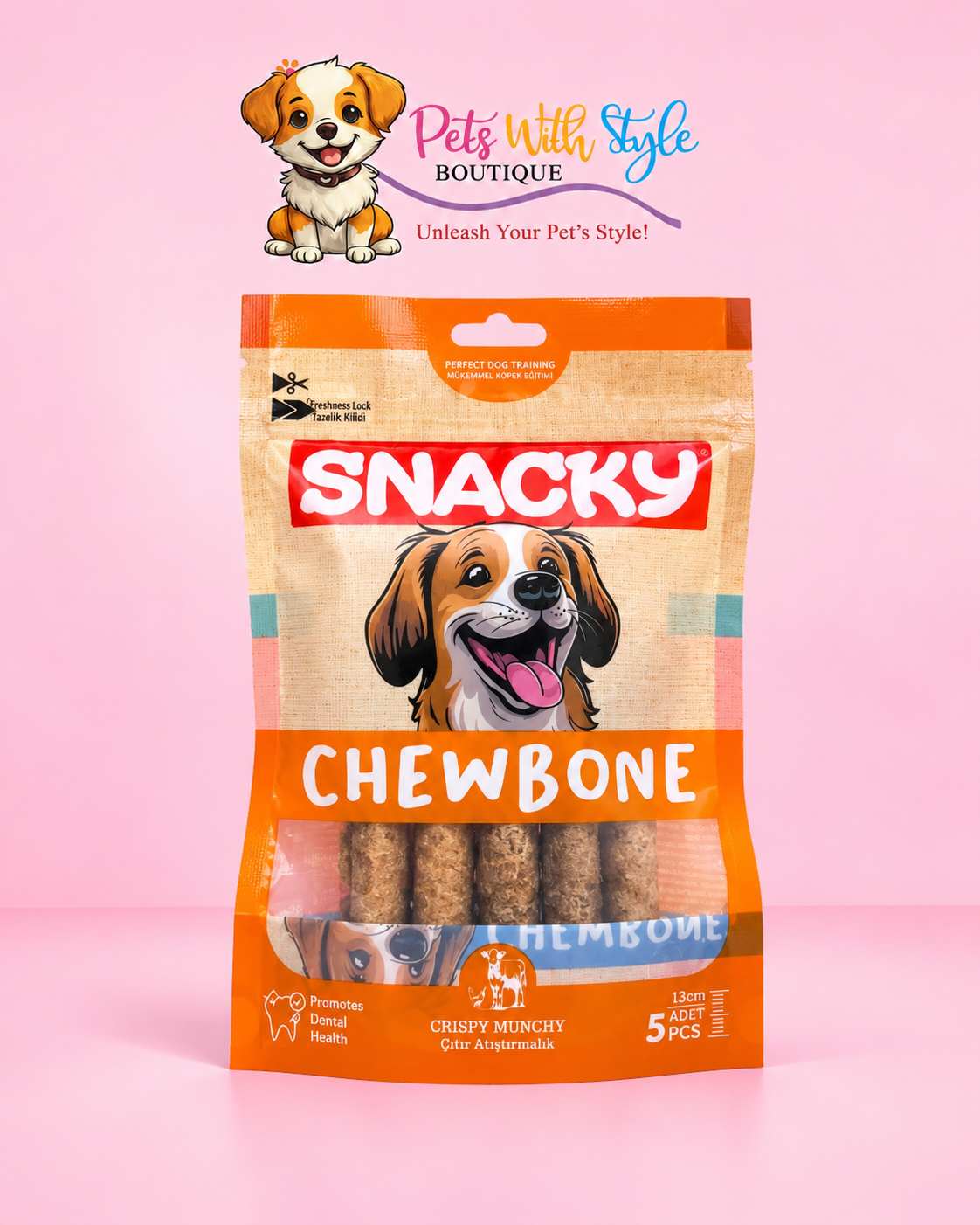 Snacky Chewbone Çıtır Köpek Ödülü 5'li